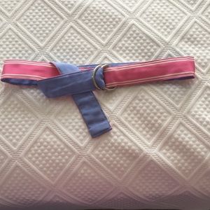 Peter Beaton Nantucket Pink & White Grosgrain Belt